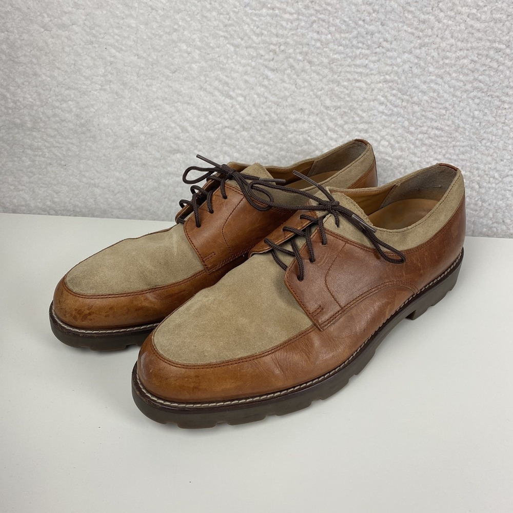 Vintage Polo Ralph Lauren Shoes Mens Size 10.5 D Brown Tan Oxford Derby Two Tone